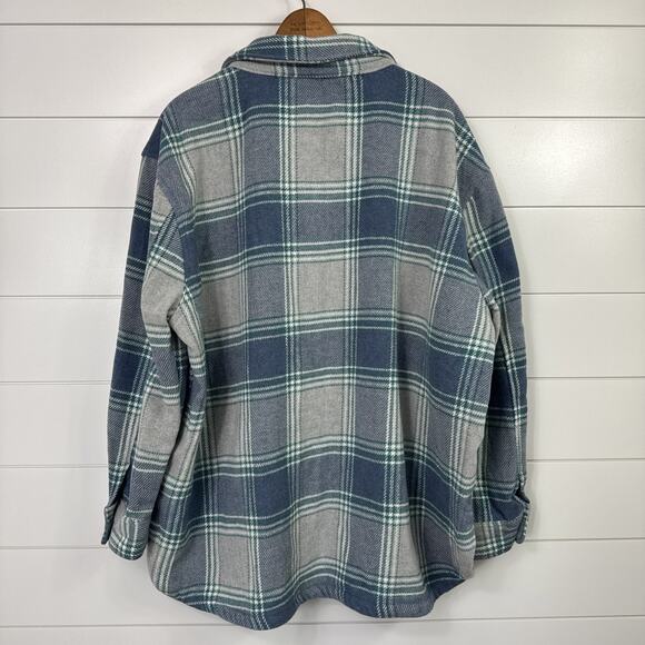 Members Mark Plaid Button Front Flannel Shacket Jacket Multicolored XXL - Picture 7 of 8